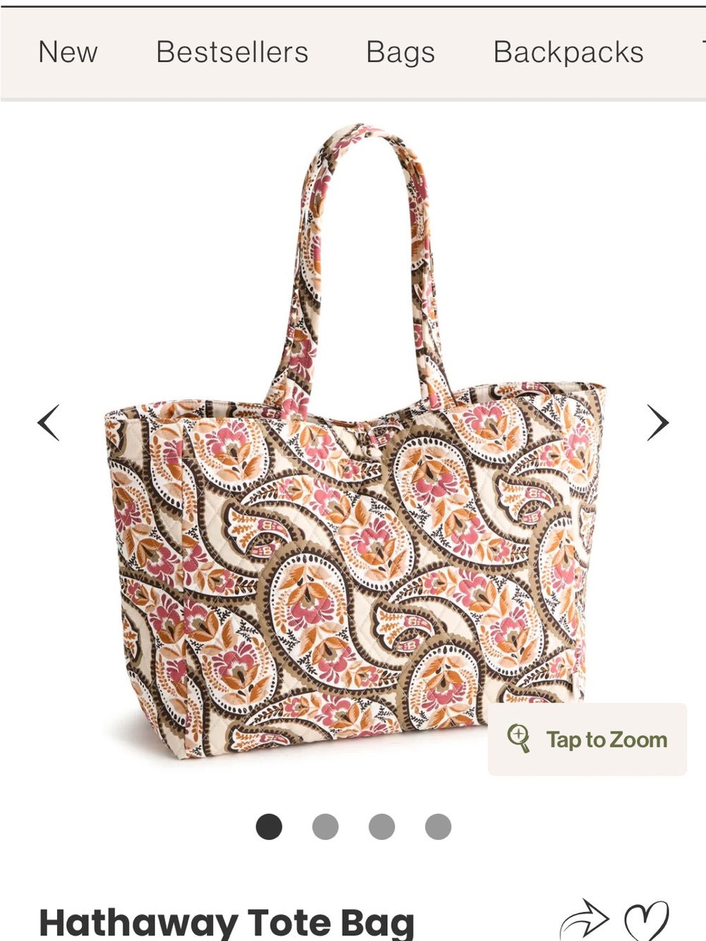 Vera Bradley Hathaway Tote Bag
Blooming Paisley NWOT